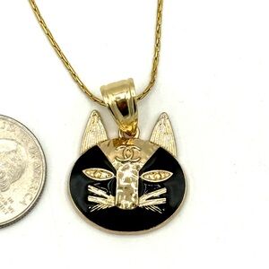 Upcycled Chanel Pendant Necklace - Authentic, Stamped - Gold